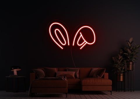 Chubby Bunny Ears LED Neon Sign