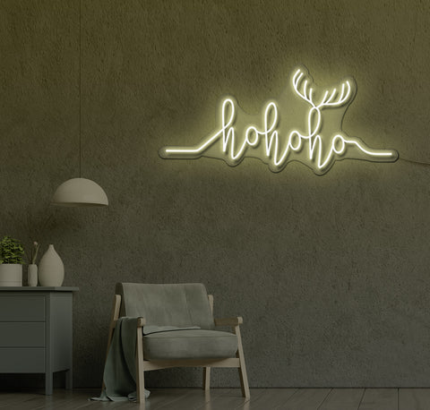 Ho Ho Ho Antlers LED Neon Sign