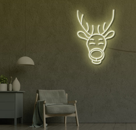 Happy Reindeer LED Neon Sign