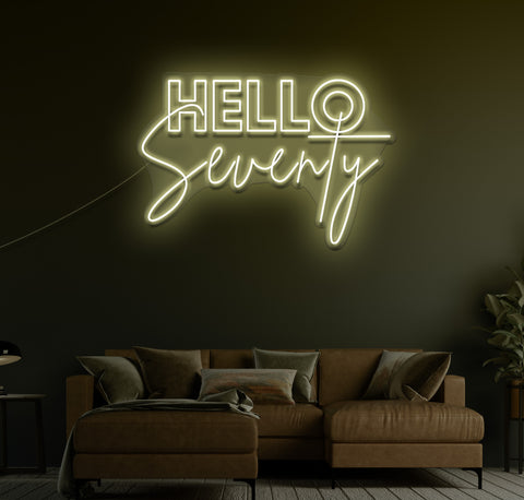 Hello Seventy LED Neon Sign