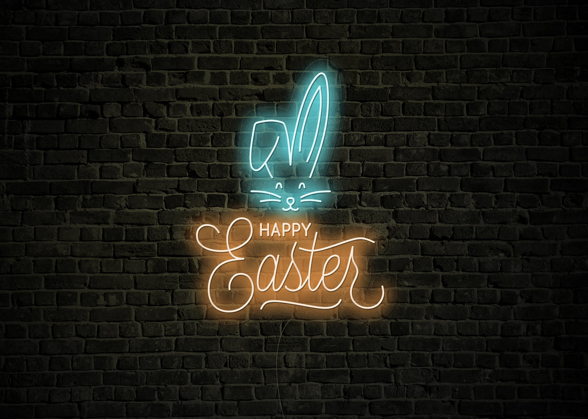 Happy Easter Rabbit LED Neon Sign