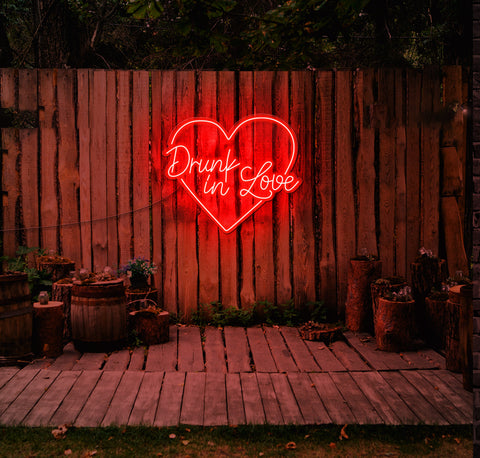 Drunk In Love Heart LED Neon Sign