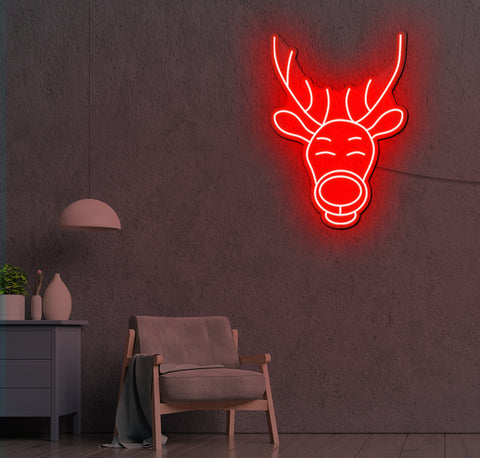 Happy Reindeer LED Neon Sign
