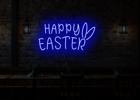 Happy Easter Bunny Ears LED Neon Sign