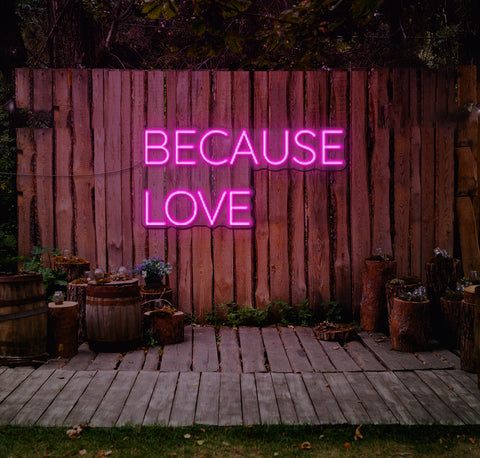 Because Love LED Neon Sign