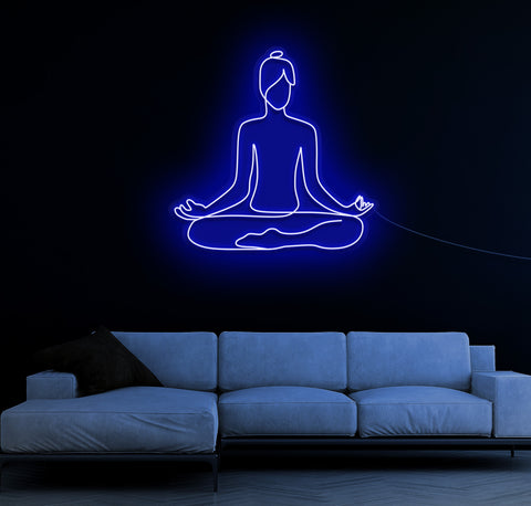 Meditating LED Neon Sign