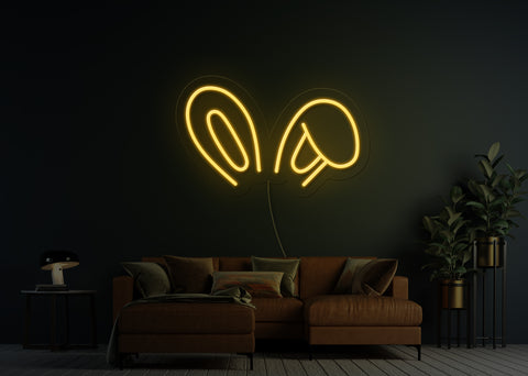 Chubby Bunny Ears LED Neon Sign