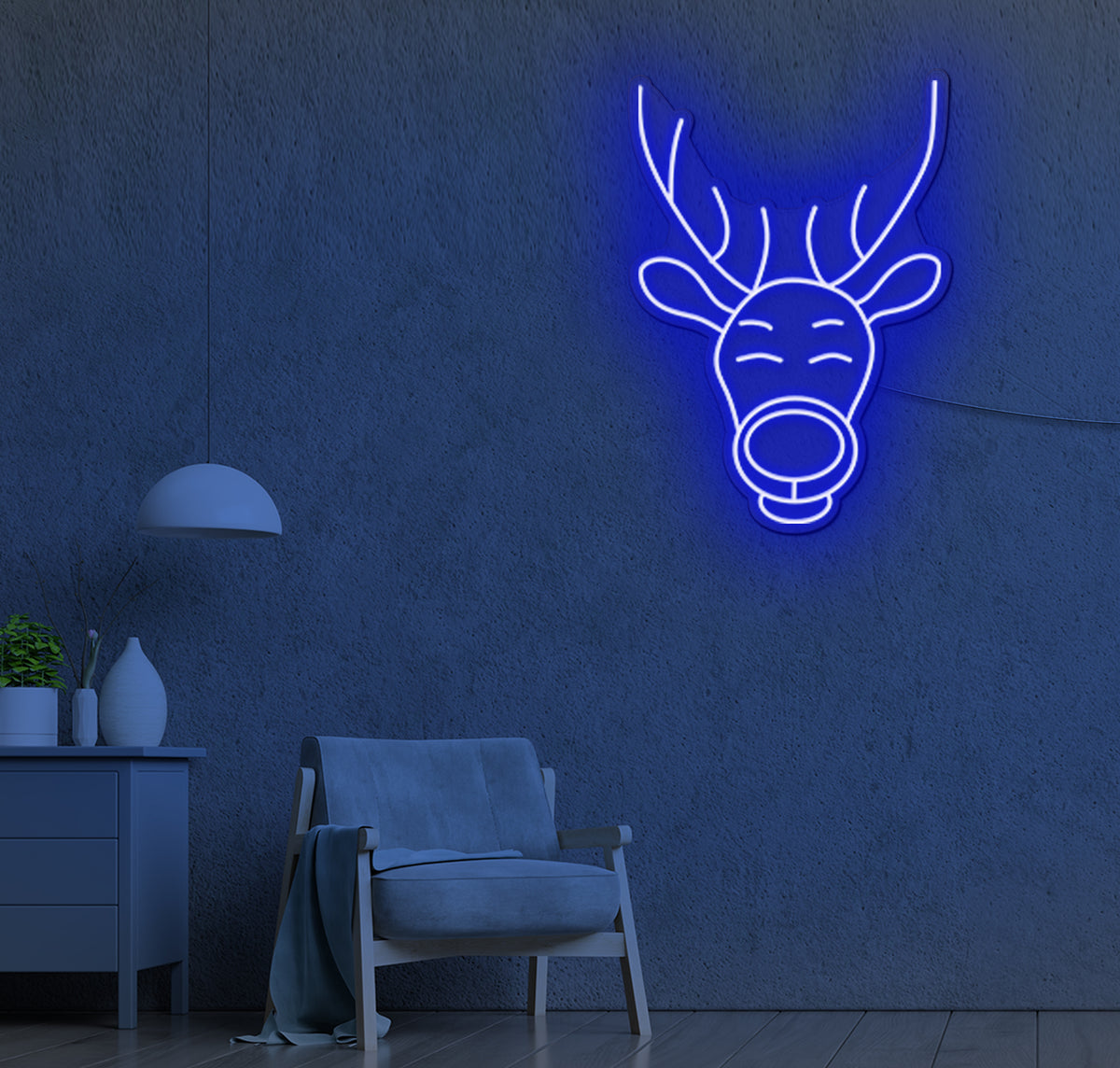 Happy Reindeer LED Neon Sign