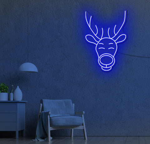 Happy Reindeer LED Neon Sign