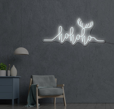 Ho Ho Ho Antlers LED Neon Sign