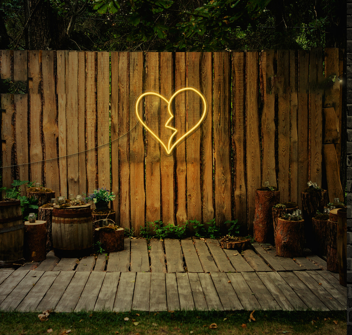 Broken Heart LED Neon Sign