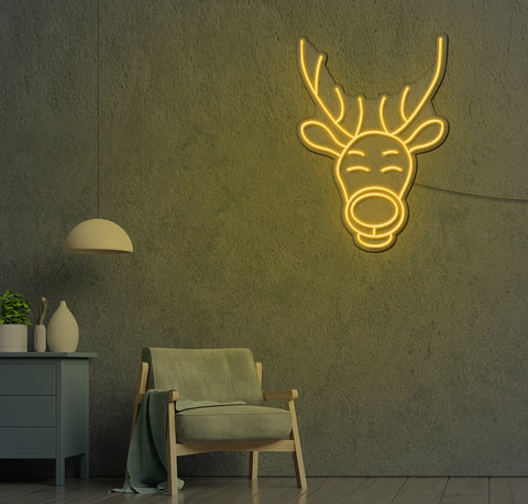 Happy Reindeer LED Neon Sign