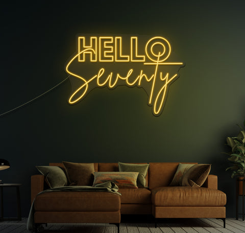 Hello Seventy LED Neon Sign