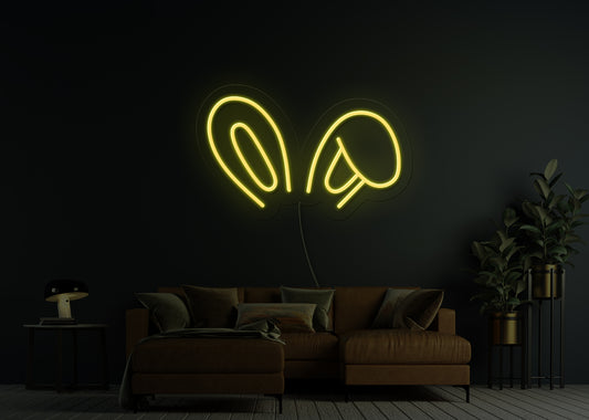 Chubby Bunny Ears LED Neon Sign