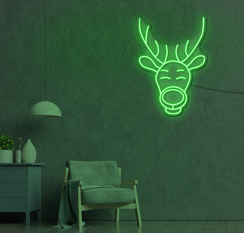 Happy Reindeer LED Neon Sign