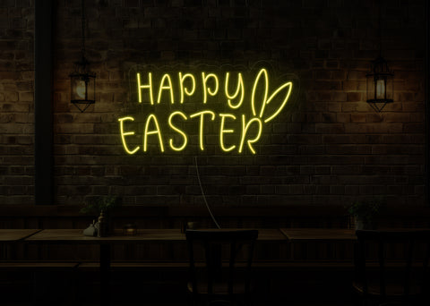 Happy Easter Bunny Ears LED Neon Sign