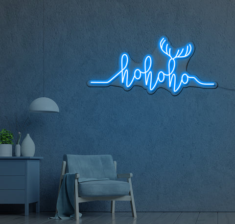 Ho Ho Ho Antlers LED Neon Sign