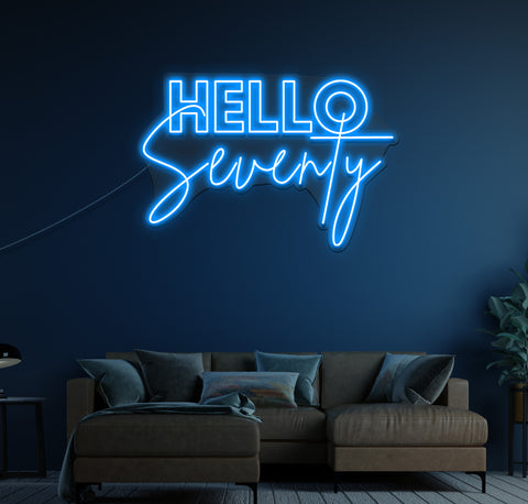 Hello Seventy LED Neon Sign