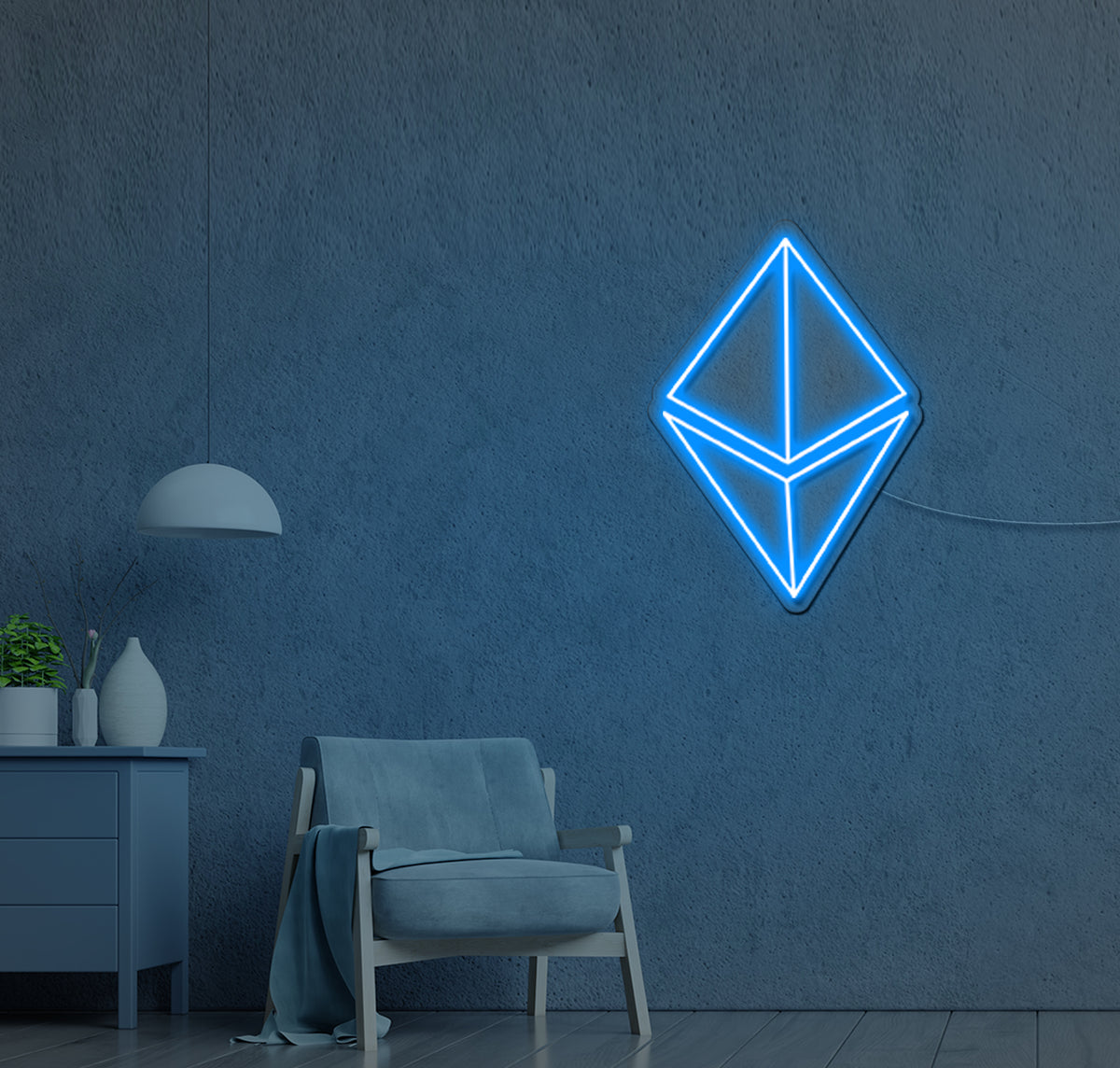 Ethereum Diamond LED Neon Sign