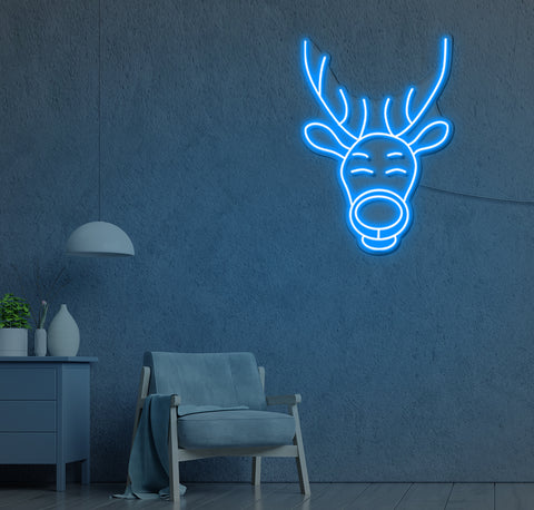Happy Reindeer LED Neon Sign