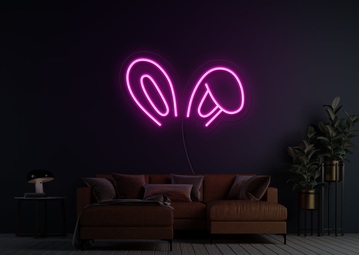 Chubby Bunny Ears LED Neon Sign