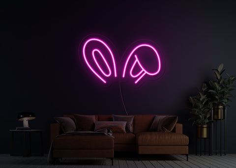Chubby Bunny Ears LED Neon Sign