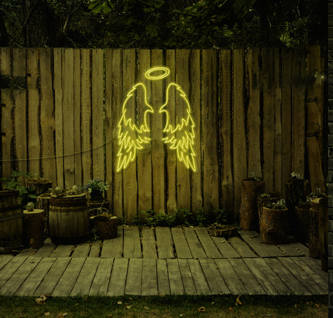 Halo & Angel Wings LED Neon Sign