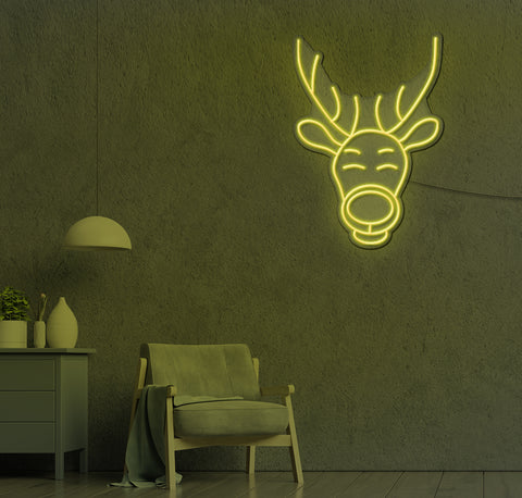 Happy Reindeer LED Neon Sign