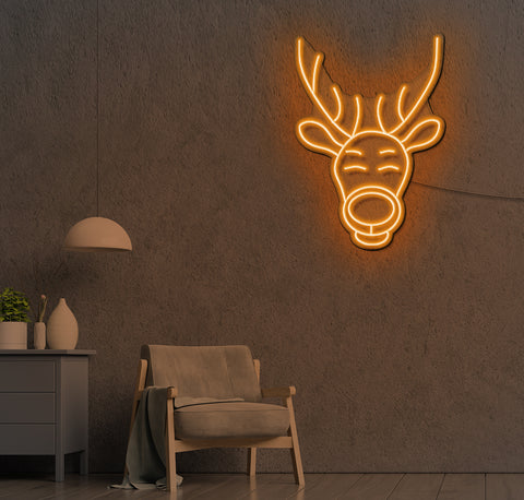 Happy Reindeer LED Neon Sign