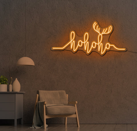 Ho Ho Ho Antlers LED Neon Sign