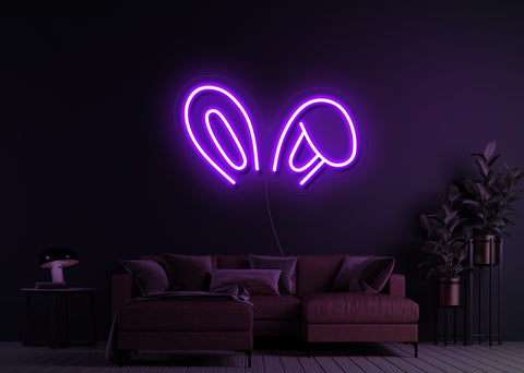 Chubby Bunny Ears LED Neon Sign