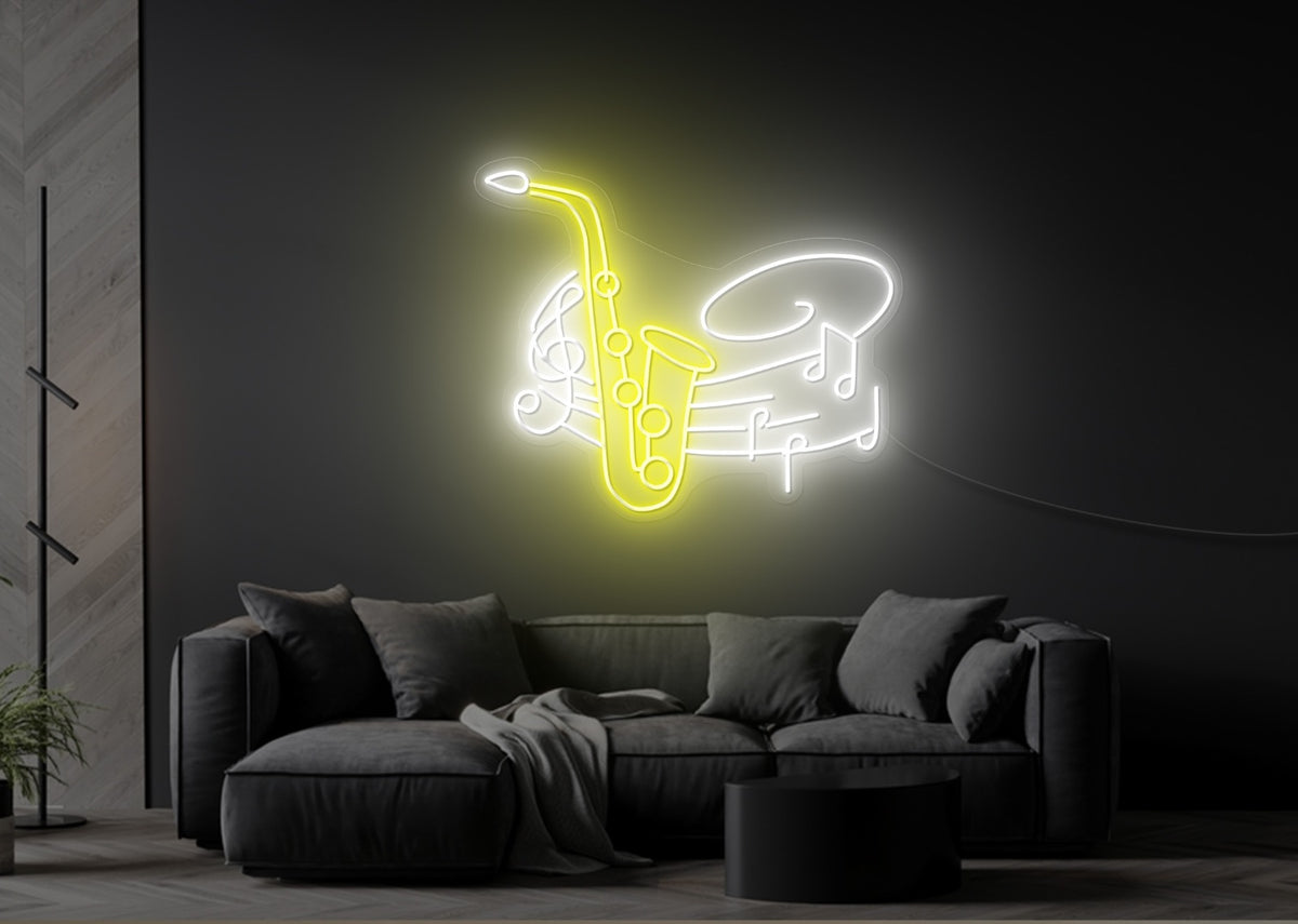 Saxophones Notes LED Neon Sign