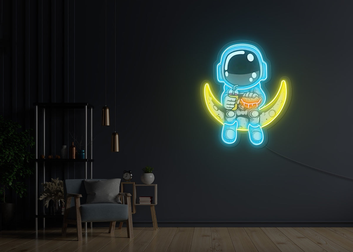 Man on The Moon LED Neon Sign