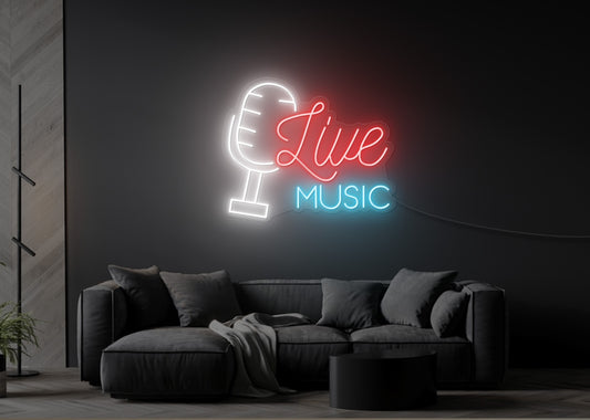 Live Music LED Neon Sign