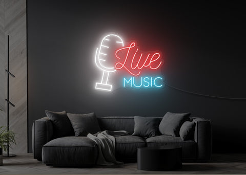 Live Music LED Neon Sign