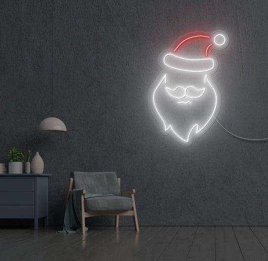 Hipster Saint Nick LED Neon Sign