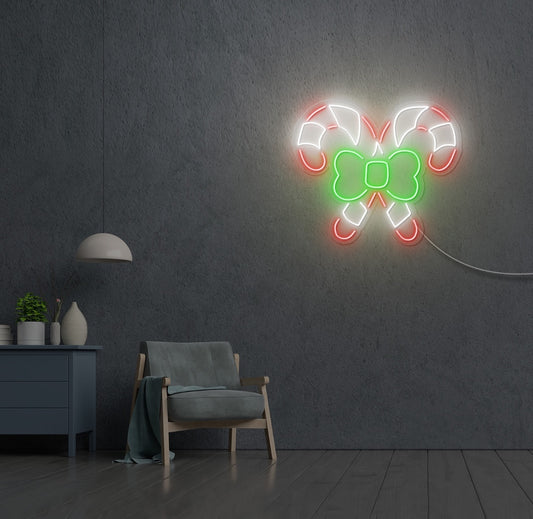 Xmas Candy Cane LED Neon Sign