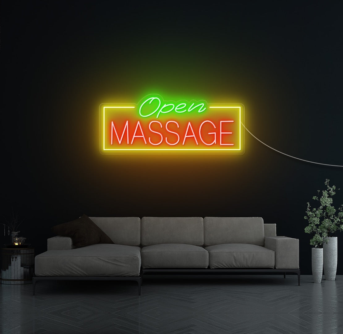 Open Massage LED Neon Sign