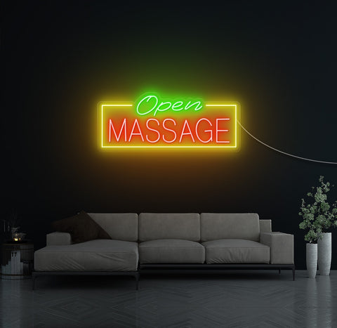 Open Massage LED Neon Sign