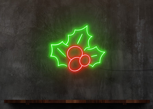 Xmas Holly LED Neon Sign